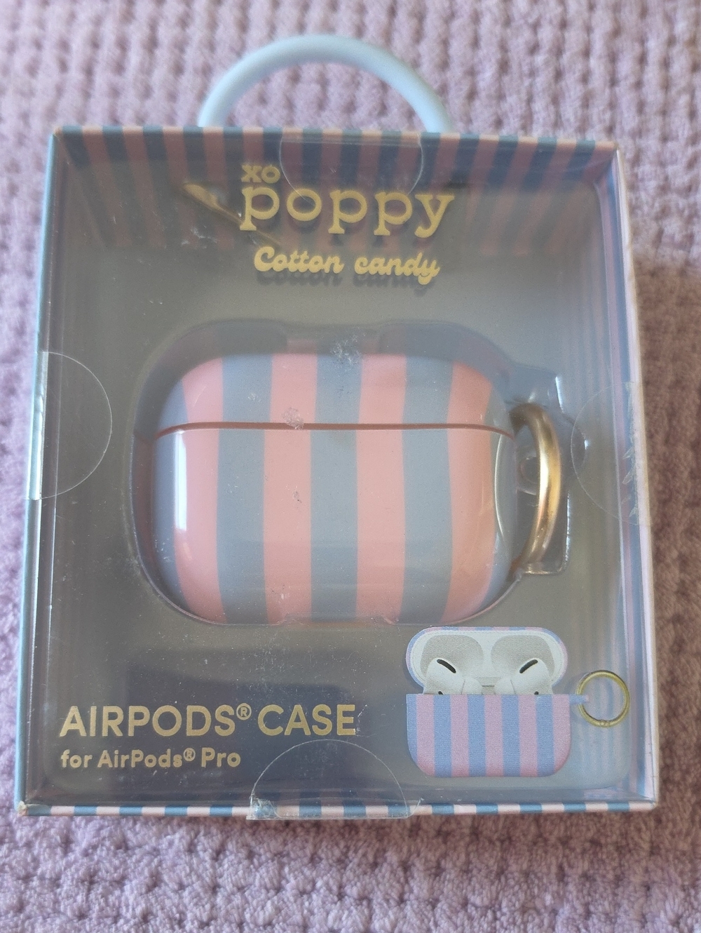poppy Cotton Candy Striped AirPods Pro Case - Pink & Blue